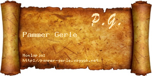 Pammer Gerle névjegykártya